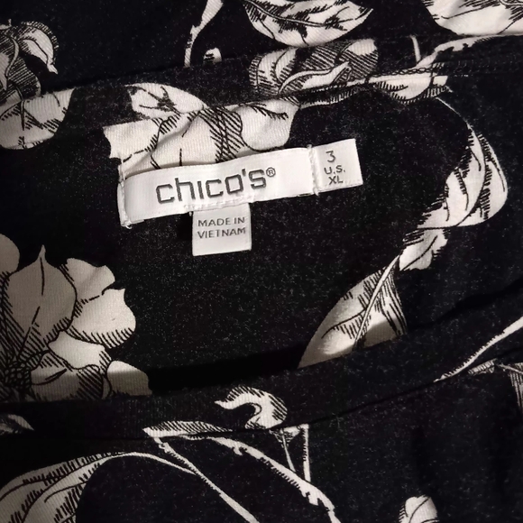Chico's Black Floral Sleeveless Tank Top - Picture 12 of 12